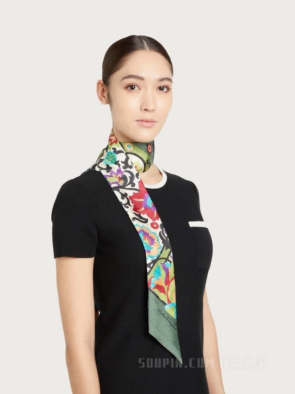 乌兹别克斯坦印花桑蚕丝窄带束发带