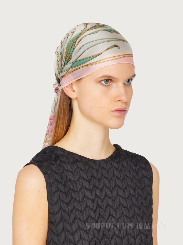 铁艺印花桑蚕丝披肩