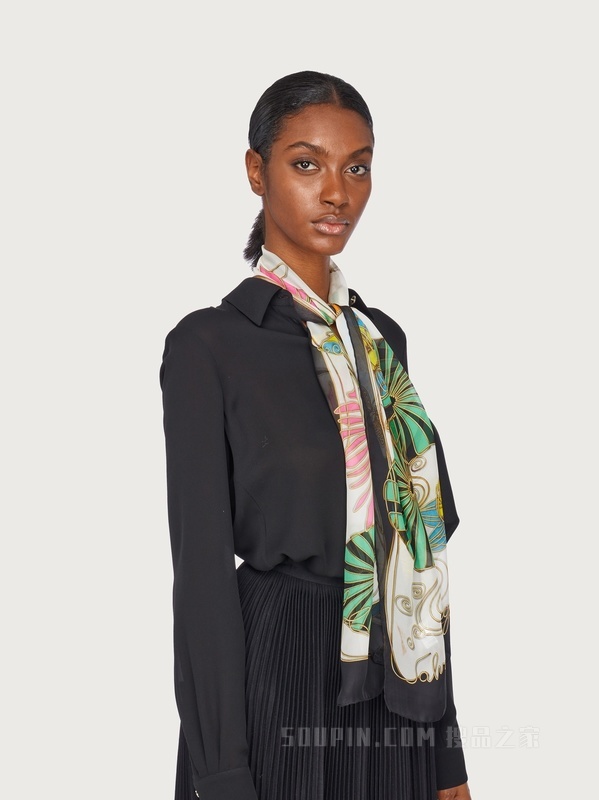 铁艺印花桑蚕丝披肩