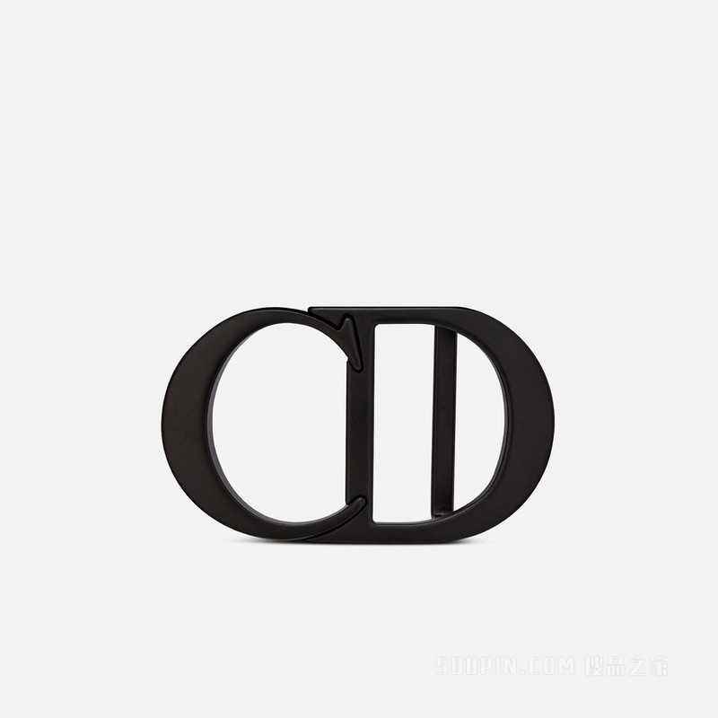 “CD Icon”腰带扣 40 毫米黑色哑光涂漆饰面黄铜