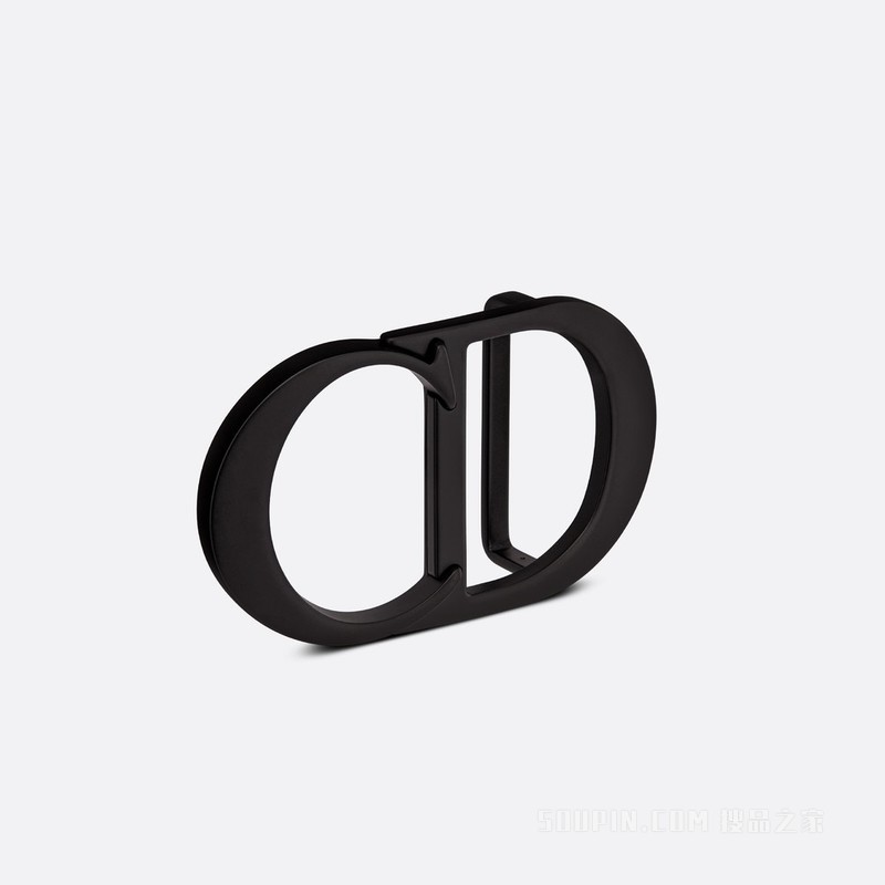 “CD Icon”腰带扣 40 毫米黑色哑光涂漆饰面黄铜