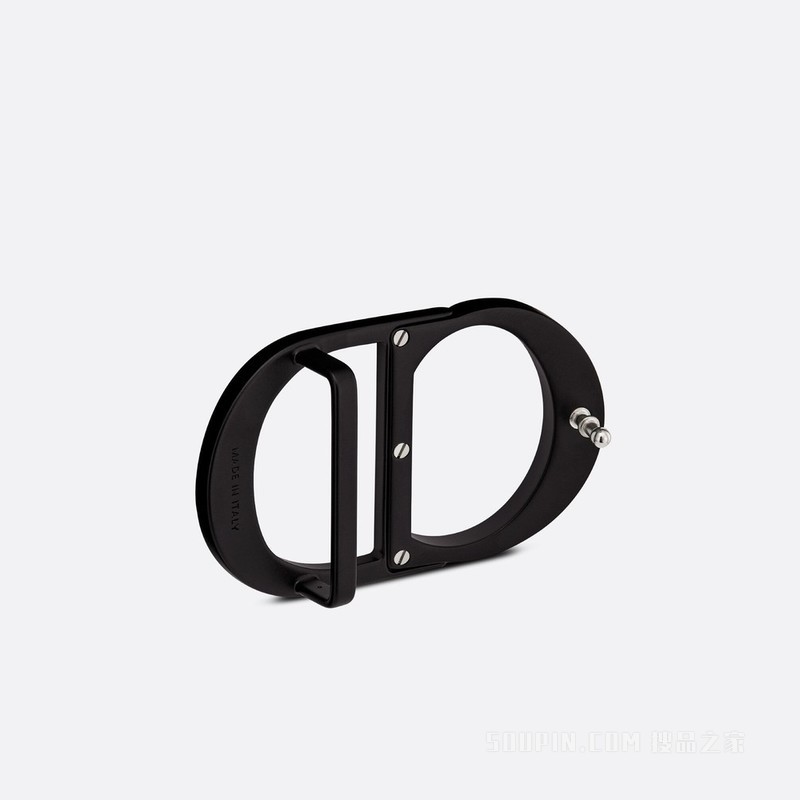 “CD Icon”腰带扣 40 毫米黑色哑光涂漆饰面黄铜