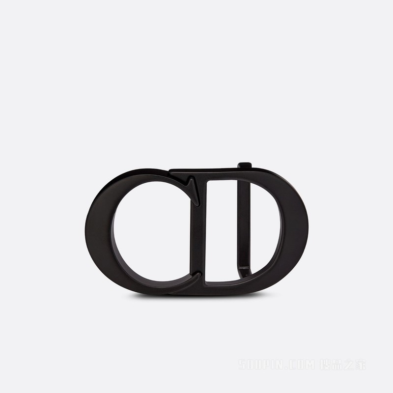 “CD Icon”腰带扣 40 毫米黑色哑光涂漆饰面黄铜