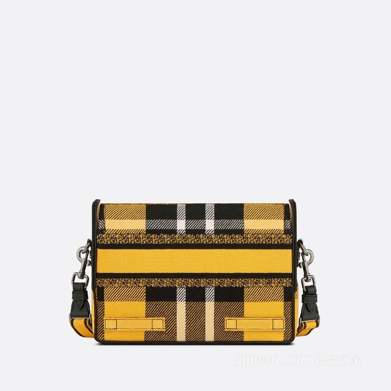 小号 Diorcamp 手袋 黄色和黑色 Check'n'Dior 图案刺绣