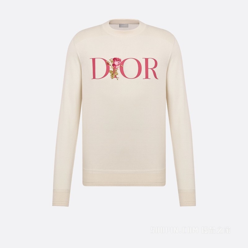 Dior Jardin 针织衫 白色桑蚕丝和棉质混纺平纹针织面料