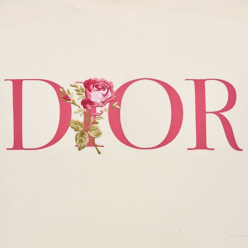 Dior Jardin 针织衫 白色桑蚕丝和棉质混纺平纹针织面料