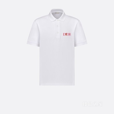 Dior Jardin 宽松版型 Polo 衫 白色棉质珠地布