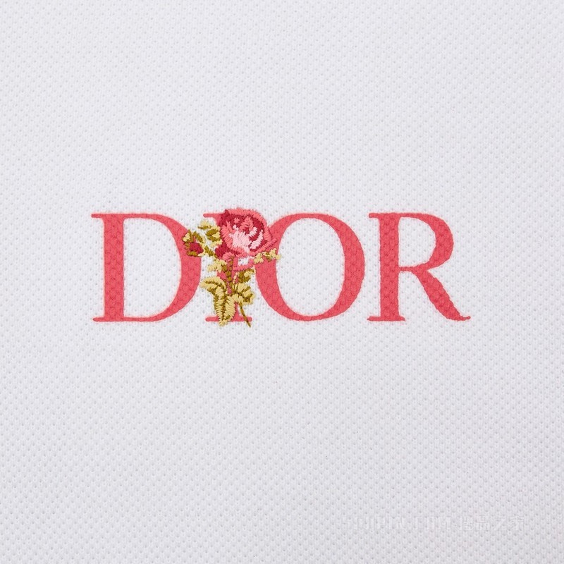 Dior Jardin 宽松版型 Polo 衫 白色棉质珠地布