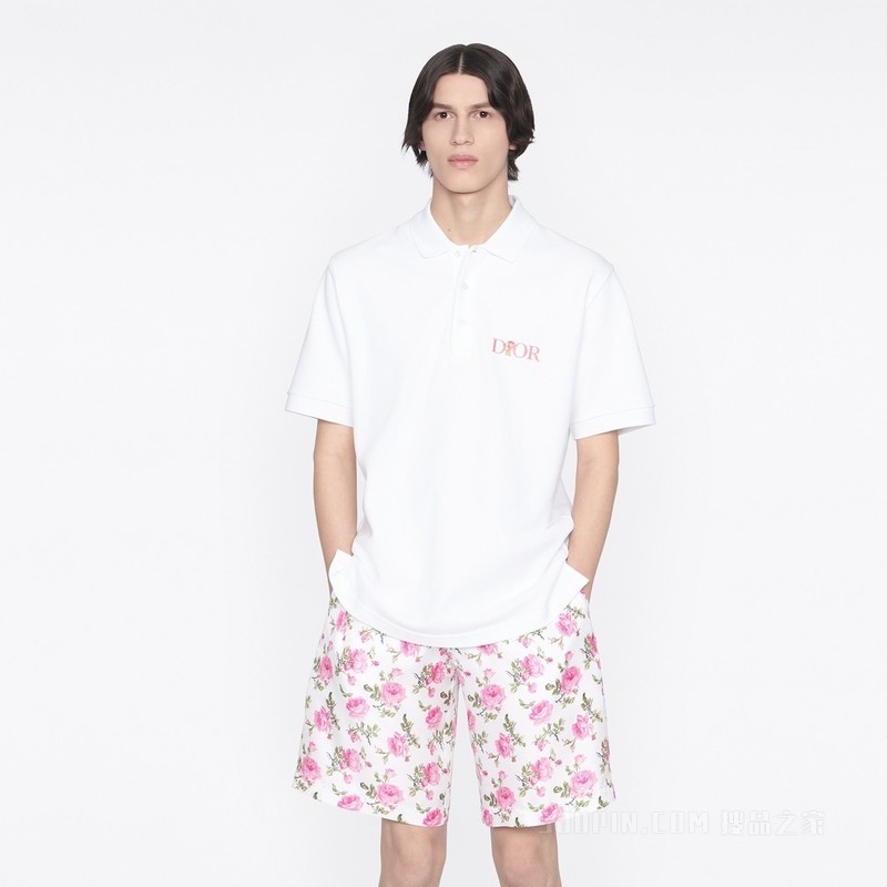 Dior Jardin 宽松版型 Polo 衫 白色棉质珠地布