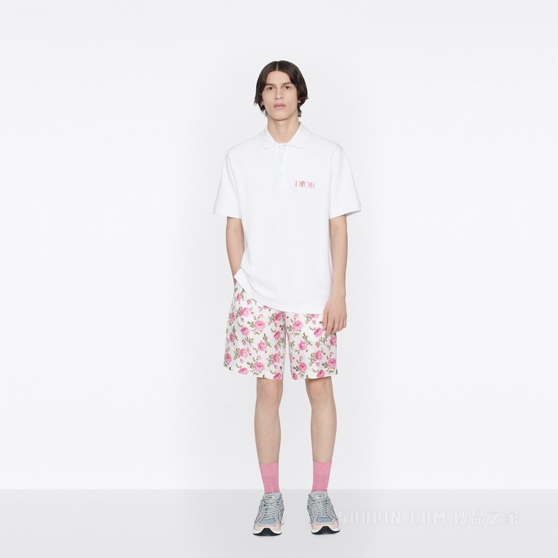 Dior Jardin 宽松版型 Polo 衫 白色棉质珠地布