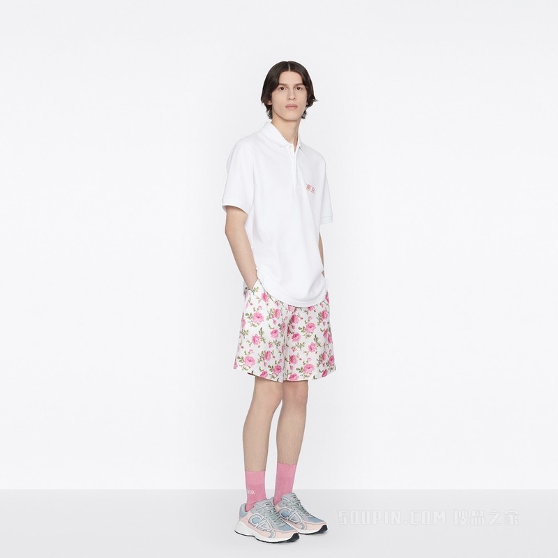 Dior Jardin 宽松版型 Polo 衫 白色棉质珠地布