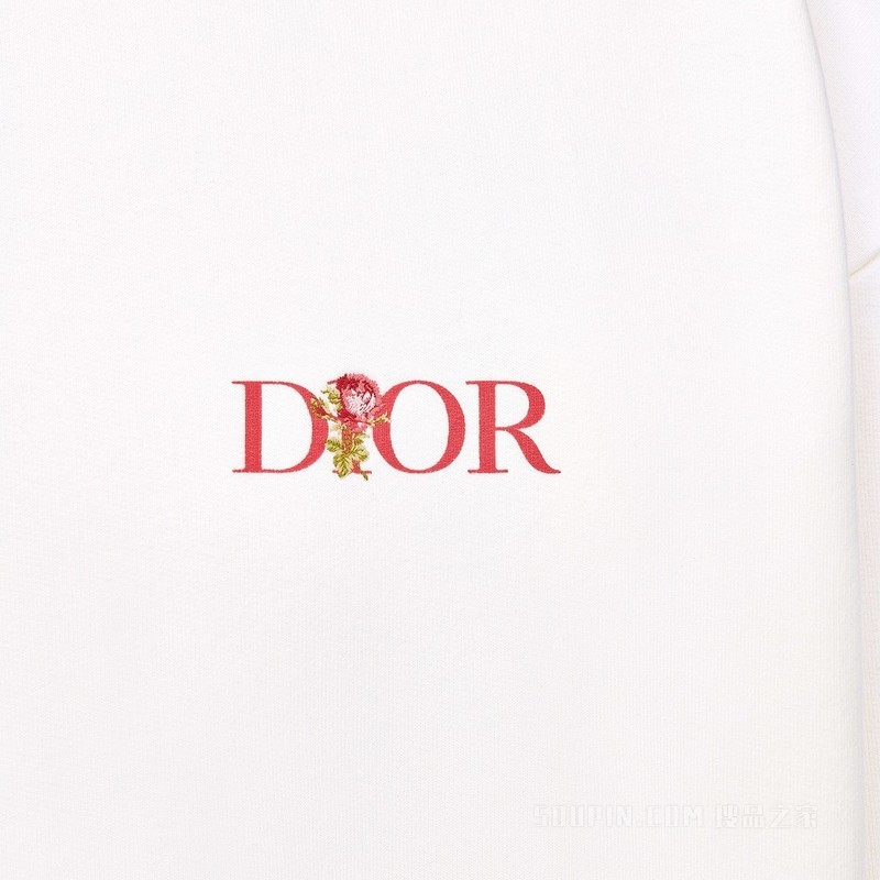 Dior Jardin 超大版型卫衣 白色棉质起绒面料