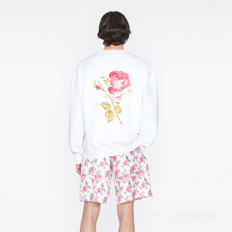 Dior Jardin 超大版型卫衣 白色棉质起绒面料