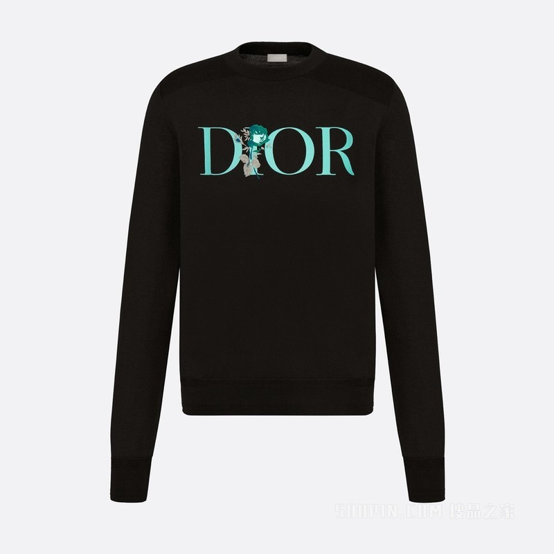 Dior Jardin 针织衫 黑色桑蚕丝和棉质混纺平纹针织面料