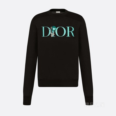 Dior Jardin 针织衫 黑色桑蚕丝和棉质混纺平纹针织面料