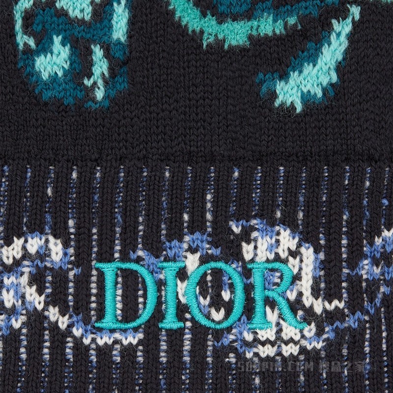 Dior Jardin 针织衫 黑色羊毛混纺平纹针织面料