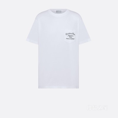 宽松版型 T 恤 白色棉质平纹针织面料“Christian Dior Atelier”标志