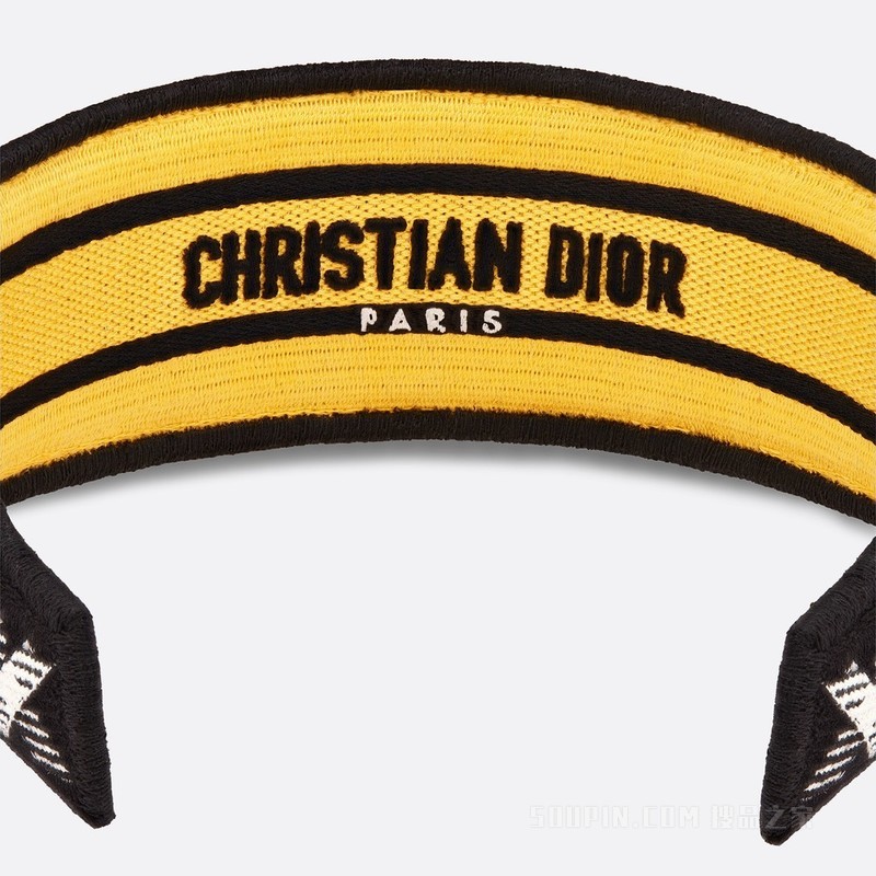 Dior 发带 黄色和黑色棉质混纺 Check'n'Dior 图案