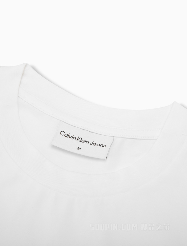 Calvin Klein 22春夏男女情侣中性休闲简约LOGO织带透气短袖T恤J400200