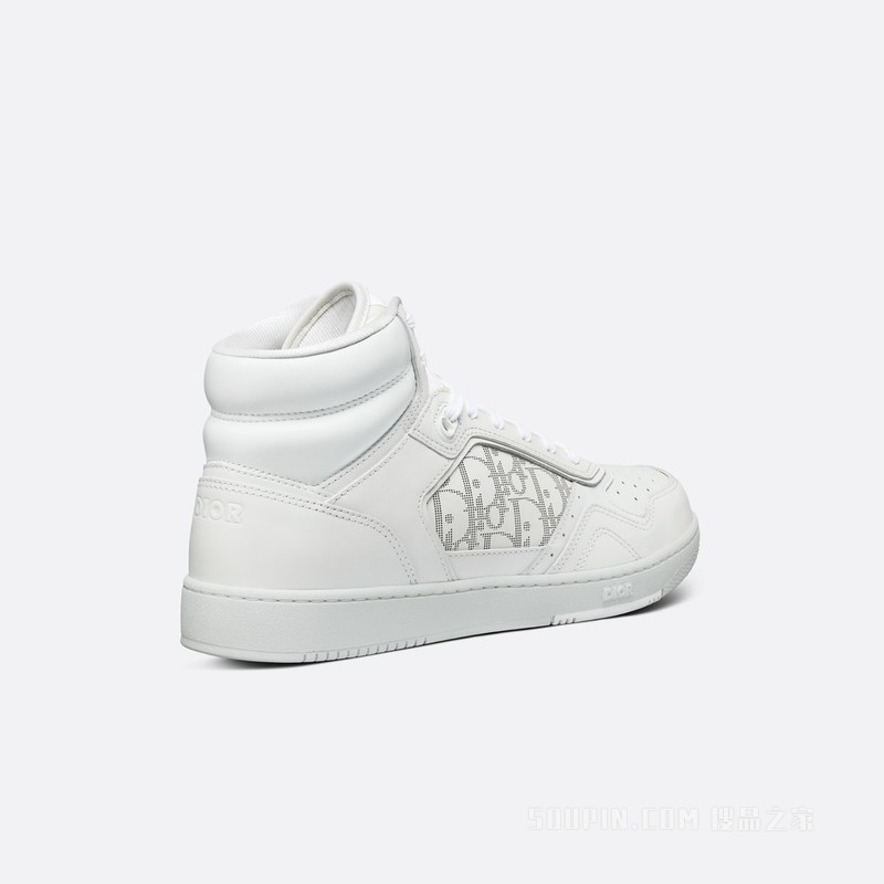 B27 高帮运动鞋 白色光滑牛皮革和 Oblique Galaxy 印花效果皮革