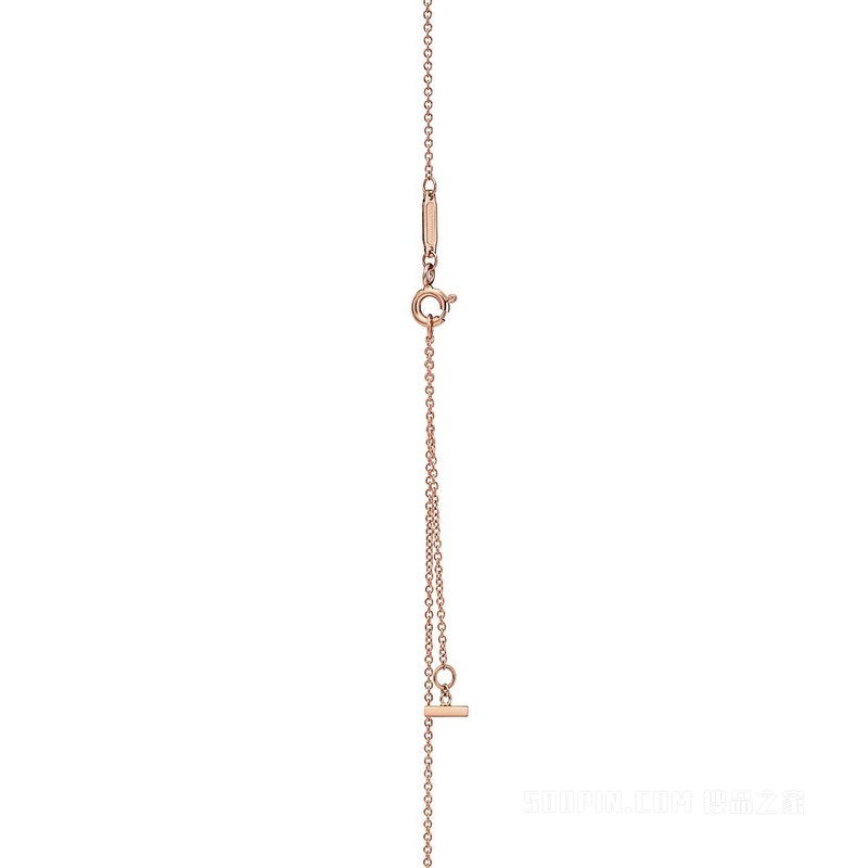 Tiffany T 系列 18K 玫瑰金镶紫水晶 Smile 项链，小号