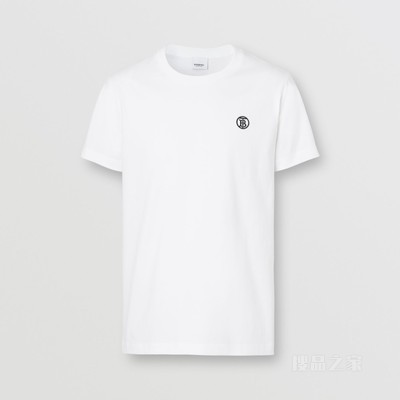 专属标识图案棉质 T 恤衫 (白色) - 男士