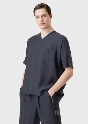 短袖V领真丝T恤 | Giorgio Armani