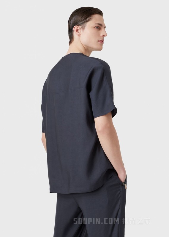 短袖V领真丝T恤 | Giorgio Armani