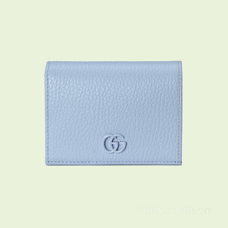 GG Marmont系列卡包 淡蓝色皮革