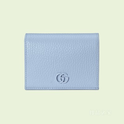 GG Marmont系列卡包 淡蓝色皮革