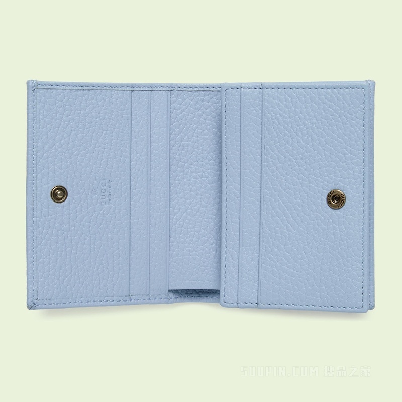 GG Marmont系列卡包 淡蓝色皮革