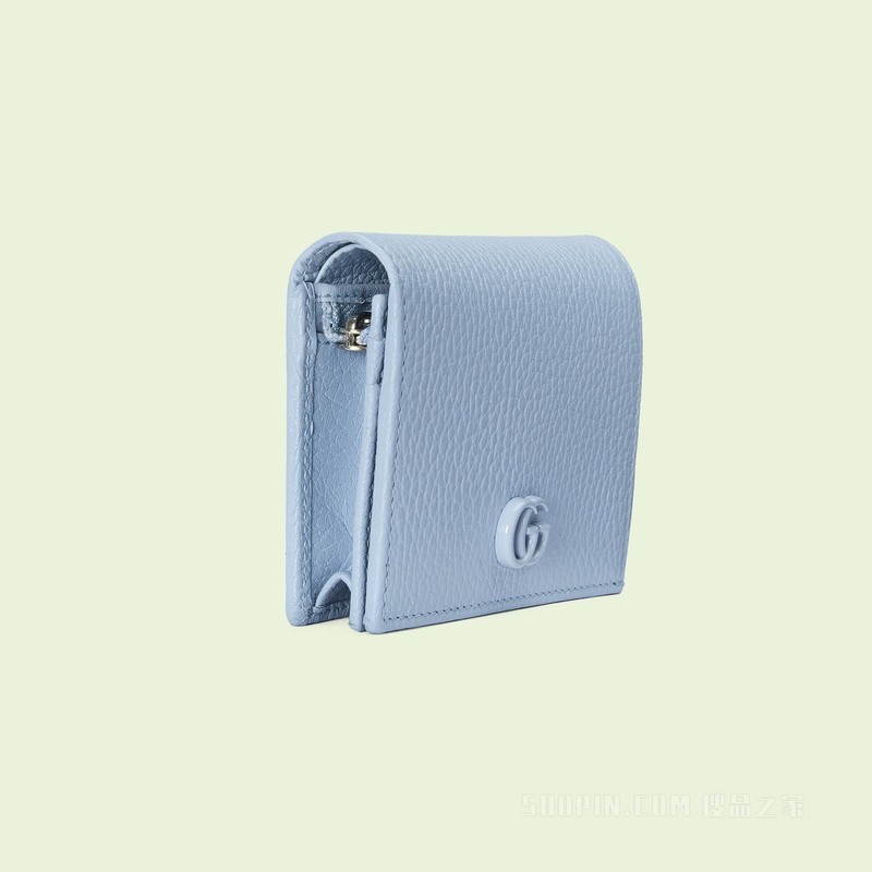 GG Marmont系列卡包 淡蓝色皮革