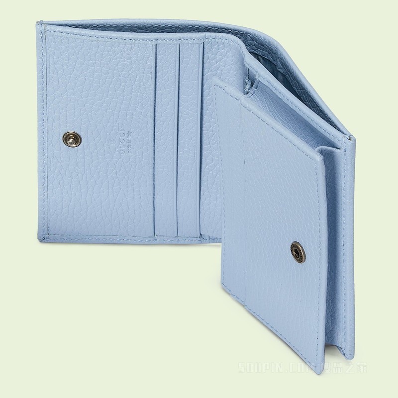 GG Marmont系列卡包 淡蓝色皮革