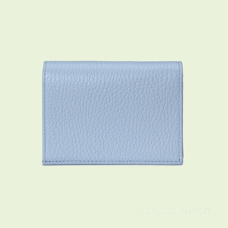 GG Marmont系列卡包 淡蓝色皮革