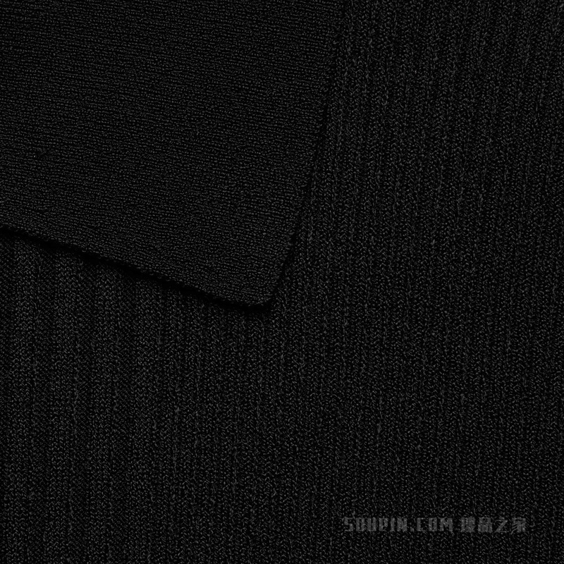 超精细粘胶纤维Polo针织衫 黑色
