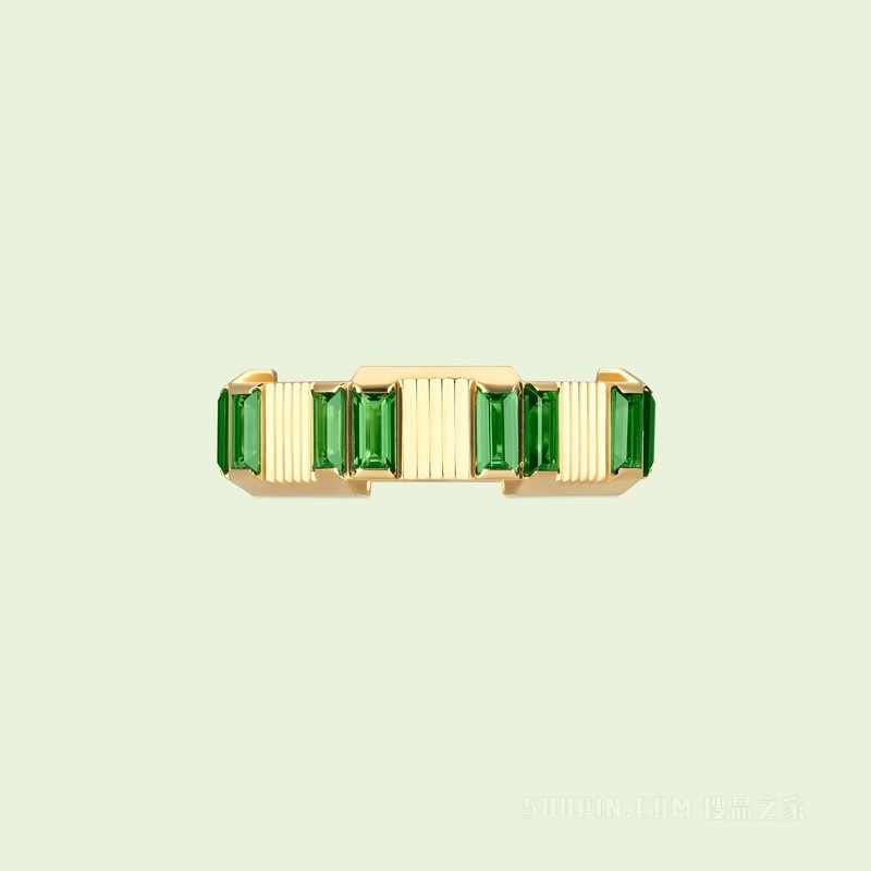 Gucci Link to Love系列绿碧玺戒指 18K黄金