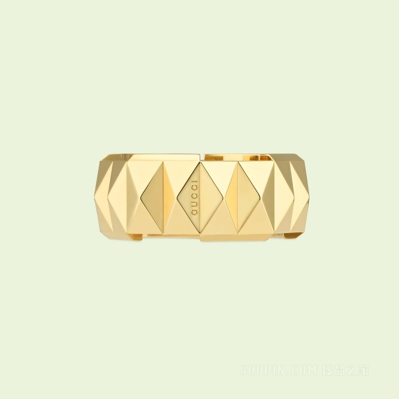 Gucci Link to Love系列饰钉戒指 18K黄金