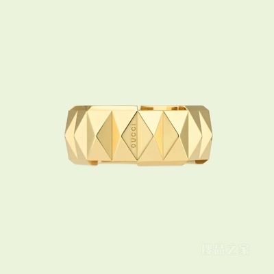 Gucci Link to Love系列饰钉戒指 18K黄金
