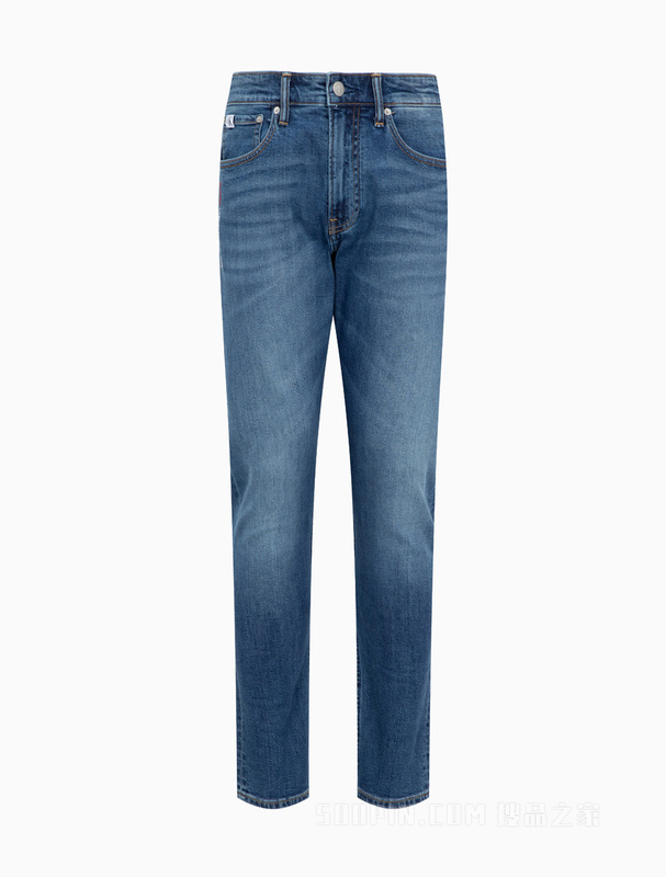 Calvin Klein 22初秋男士时髦楔形撞色字母刺绣拉链水洗牛仔裤J321630