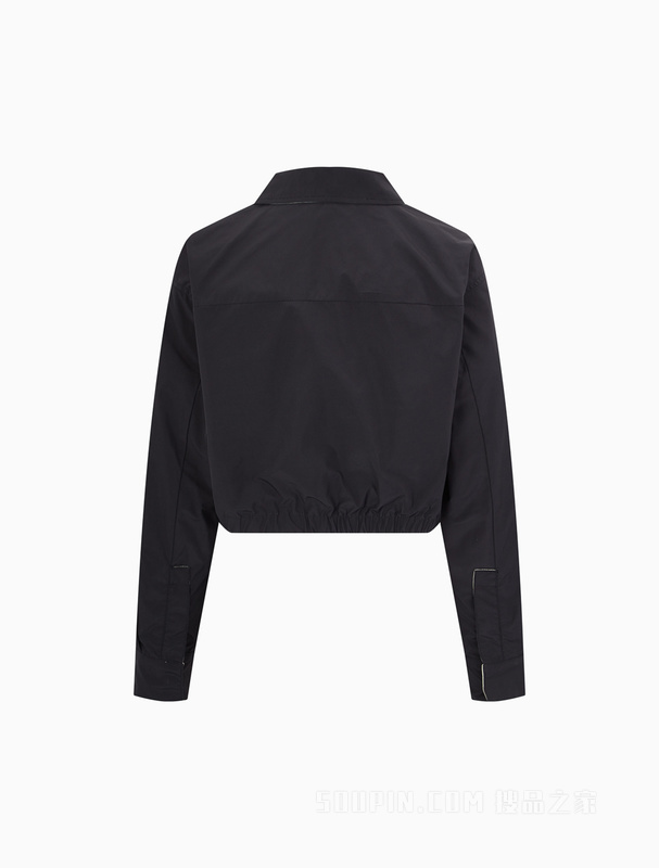 Calvin Klein 22初秋女士时尚短款两穿LOGO绣标翻领拉链单夹克J219674