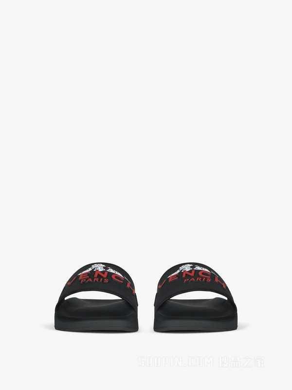 101斑点狗印花平底凉鞋