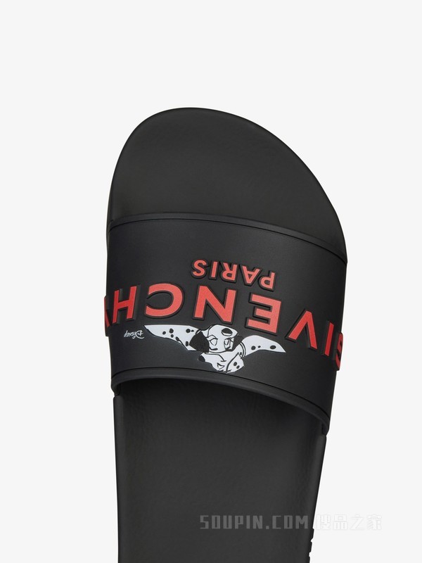 101斑点狗印花平底凉鞋