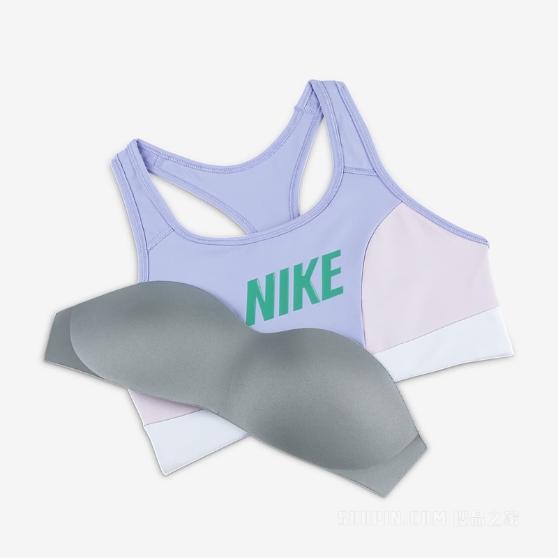 Nike Dri-FIT Swoosh 女子中强度支撑一片式衬垫印花运动内衣