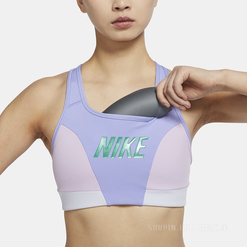 Nike Dri-FIT Swoosh 女子中强度支撑一片式衬垫印花运动内衣