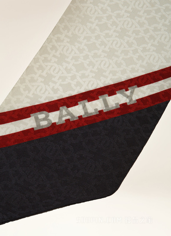 Bally Stripe 长条围巾 棕色真丝围巾