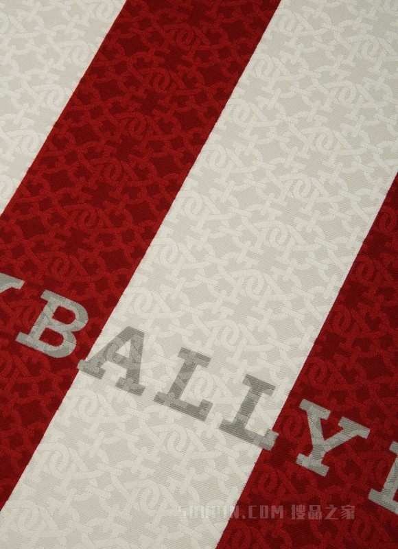 Bally Stripe 大方巾 经典红色真丝围巾