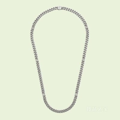 互扣式双G长款项链 钯金色调金属