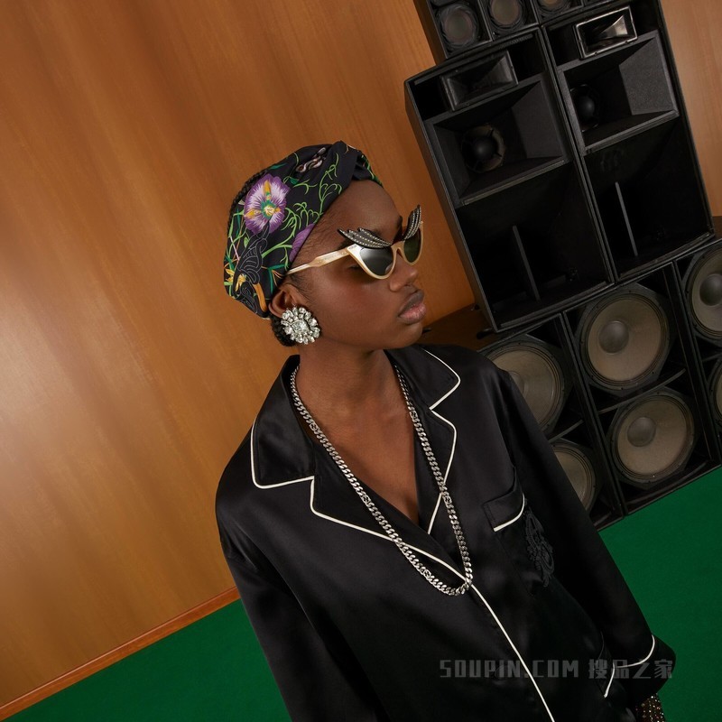 互扣式双G长款项链 钯金色调金属