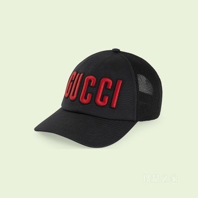 饰Gucci贴饰棒球帽 黑色