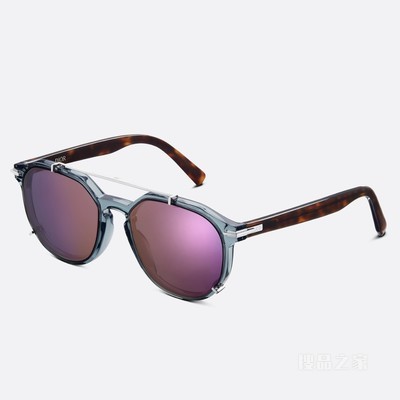 DiorBlackSuit RI 太阳眼镜 灰色透明效果和棕色玳瑁效果潘托斯镜框